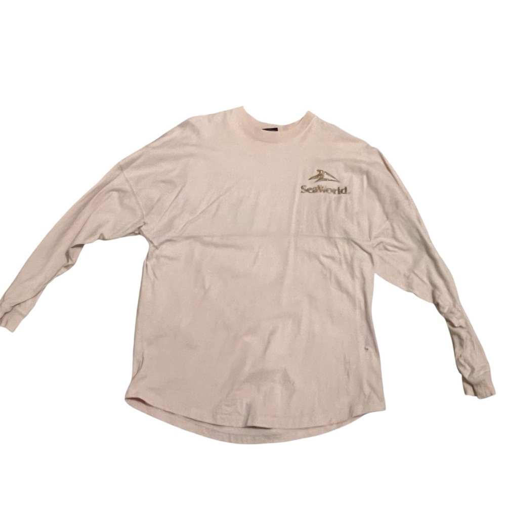 SeaWorld Rescue Retro Women’s XS Pink Glitter Varsity Spirit Jersey Top